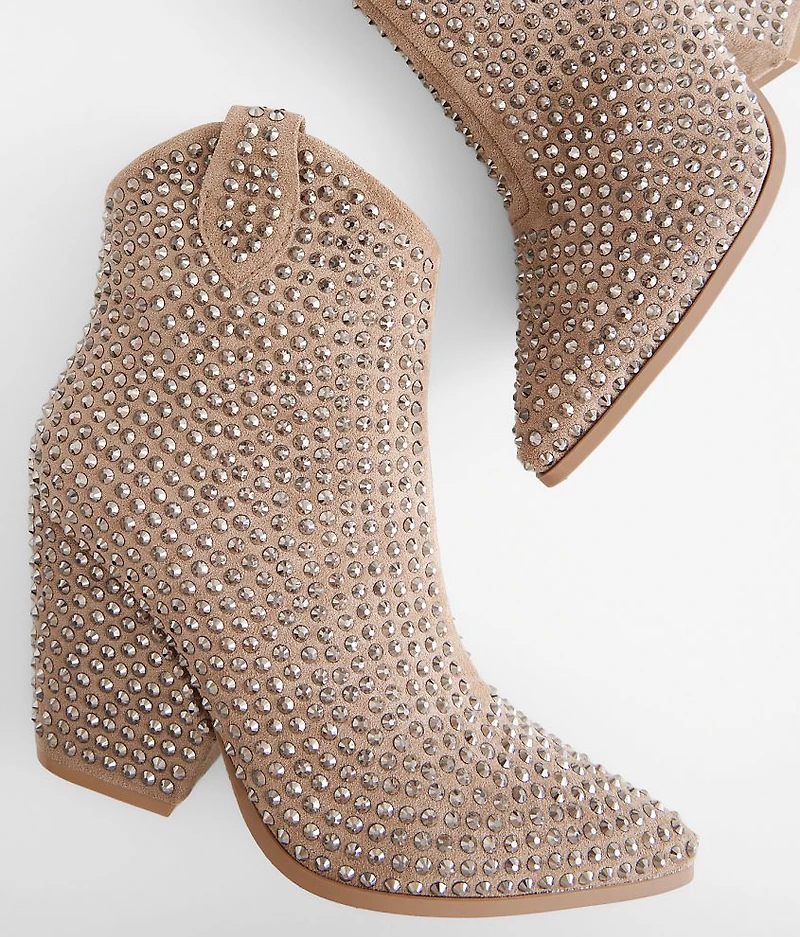 Swagger Studded Leather Western Ankle Boot