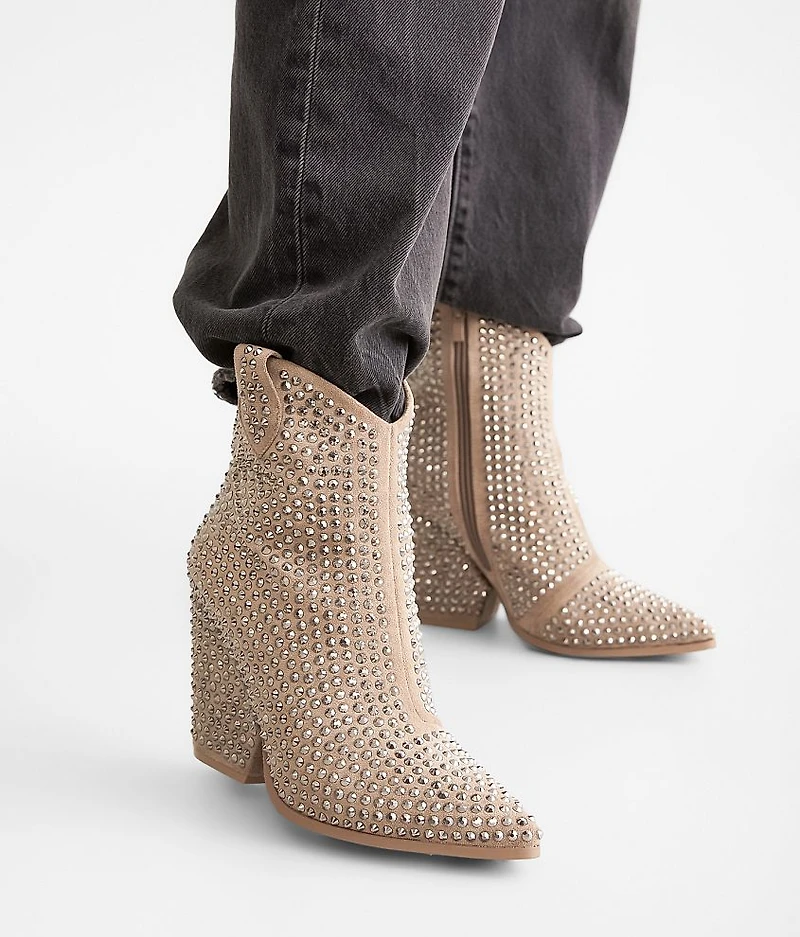 Swagger Studded Leather Western Ankle Boot