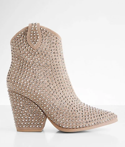 Swagger Studded Leather Western Ankle Boot