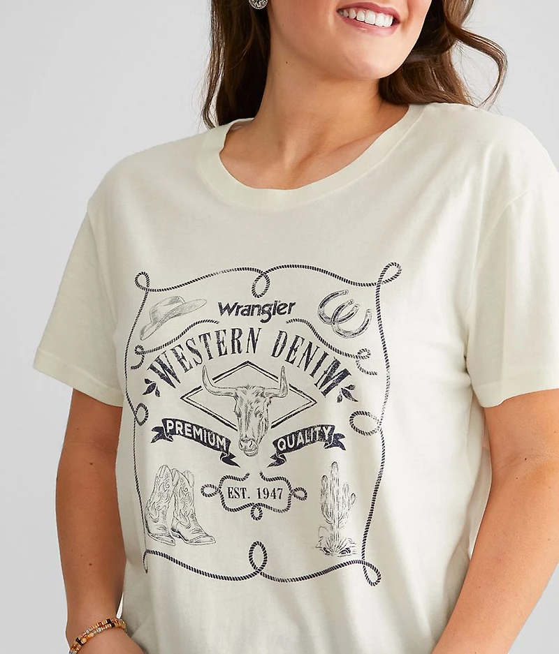 Retro Western Denim T-Shirt