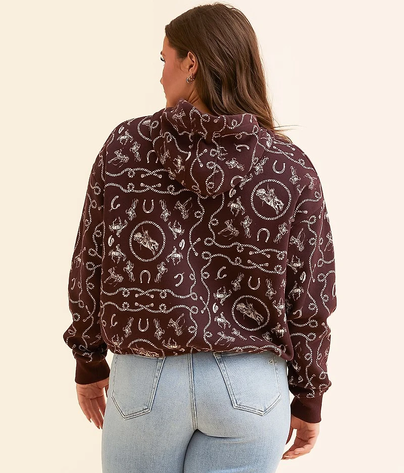Cinched Western Hooded Sweatshirt