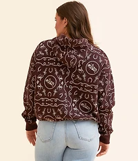 Cinched Western Hooded Sweatshirt