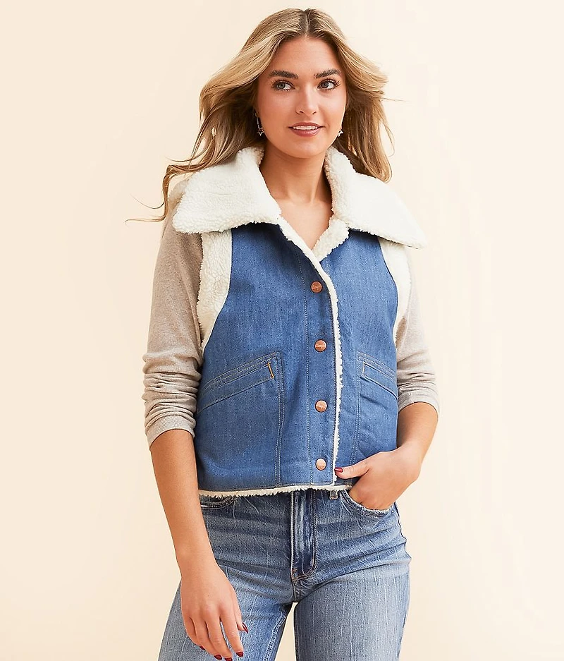 Sherpa Denim Vest