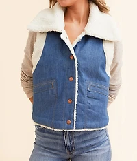Sherpa Denim Vest