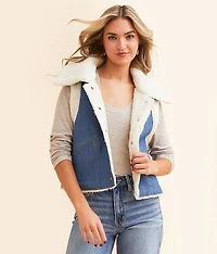Sherpa Denim Vest