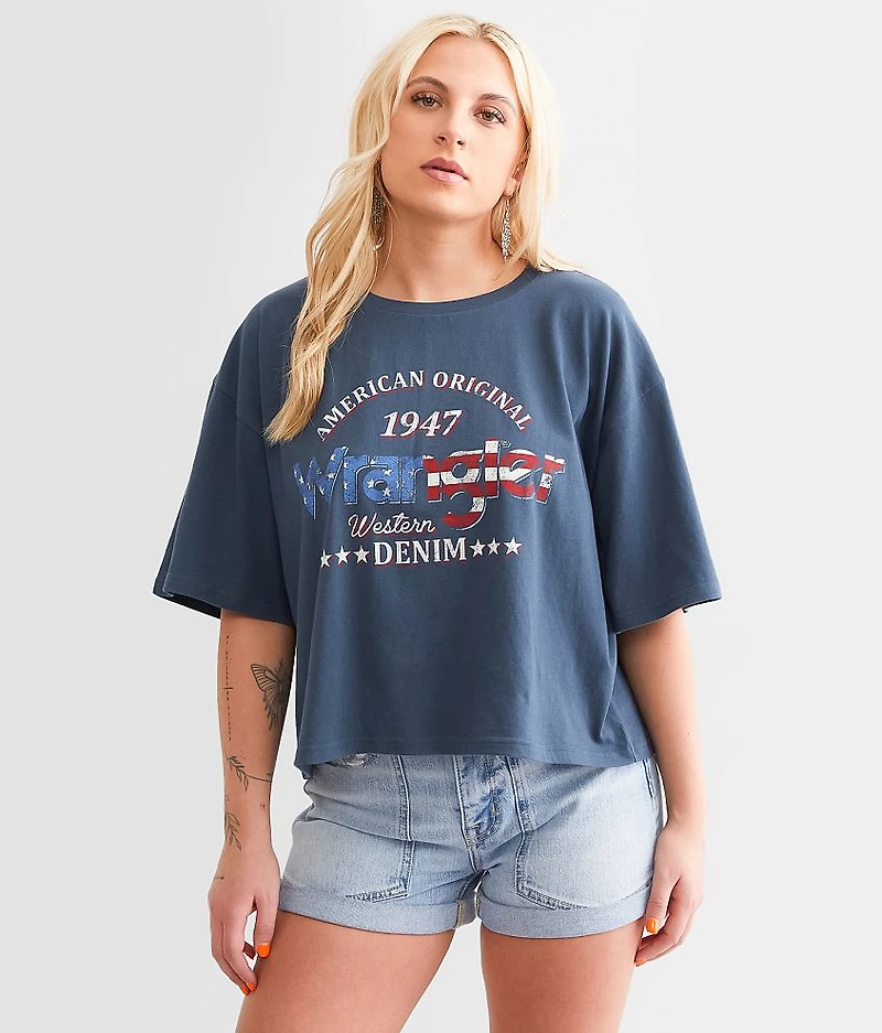 American Original Denim Cropped T-Shirt