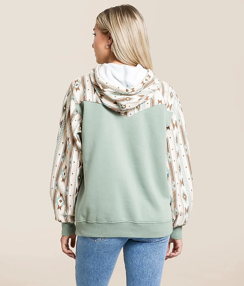 Aztec Print Hooded Sweatshirt