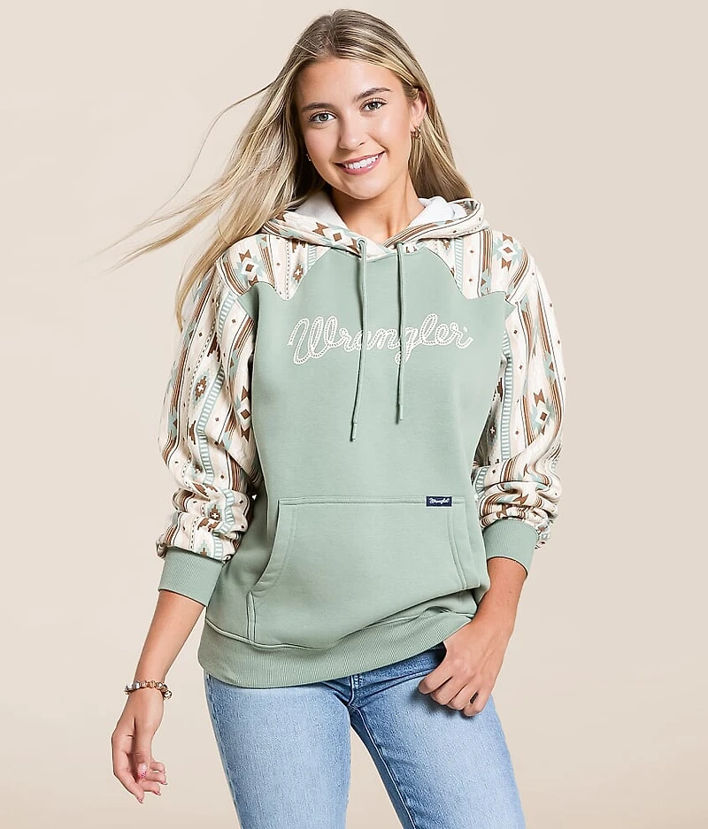 Aztec Print Hooded Sweatshirt
