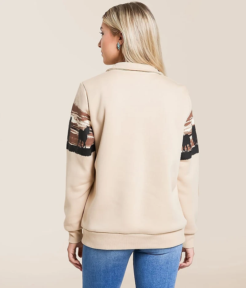 Horses Quarter Zip Pullover