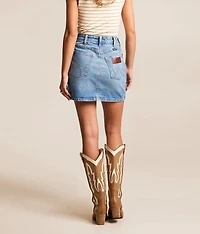 High Rise Denim Stretch Skirt