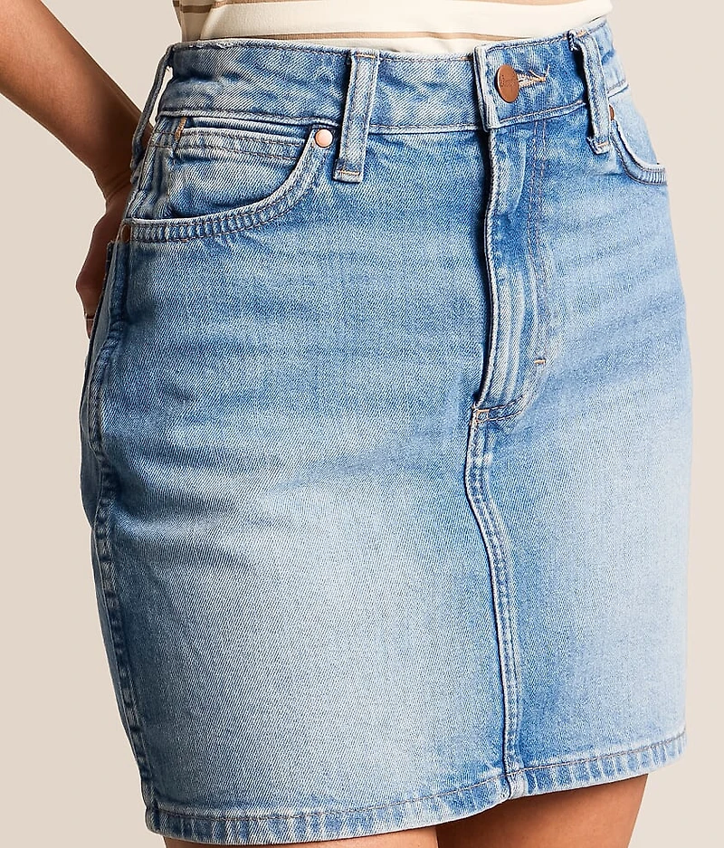 High Rise Denim Stretch Skirt