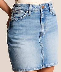 High Rise Denim Stretch Skirt