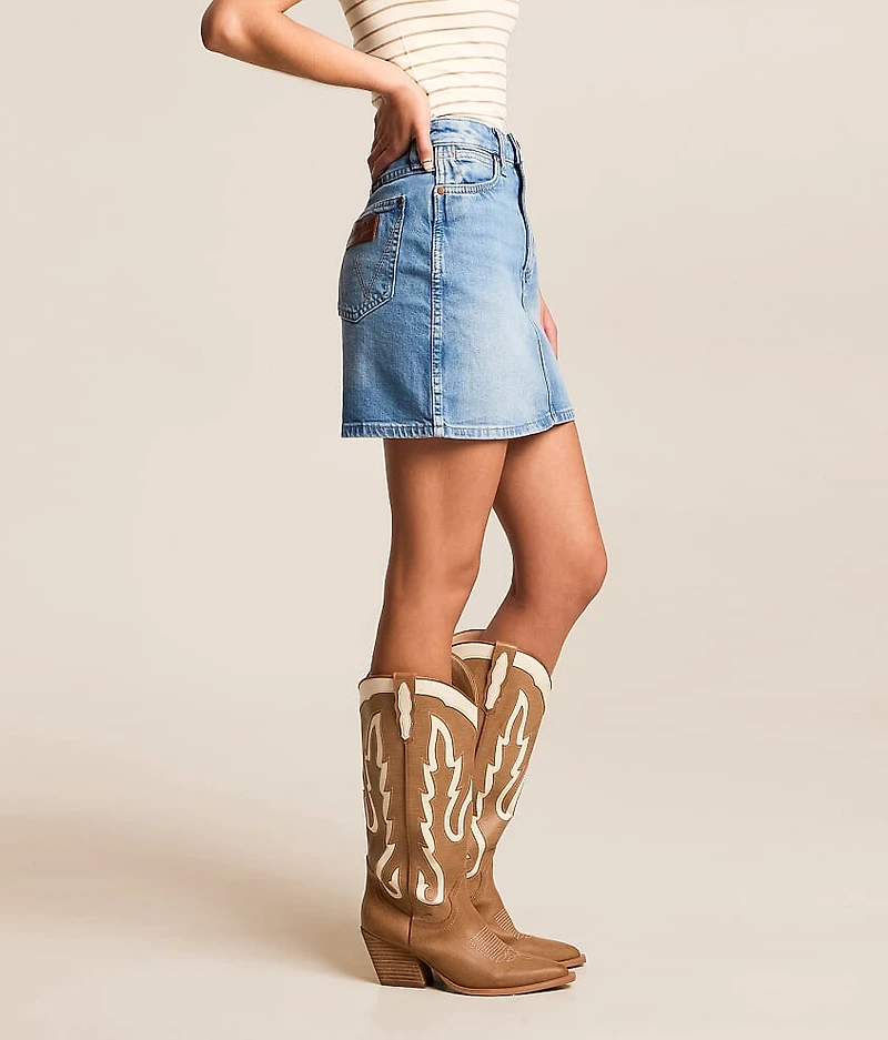 High Rise Denim Stretch Skirt