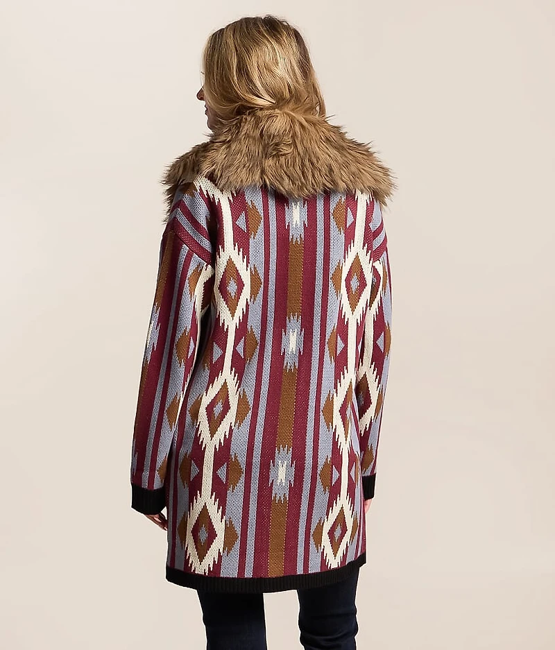 Faux Fur Cardigan Sweater
