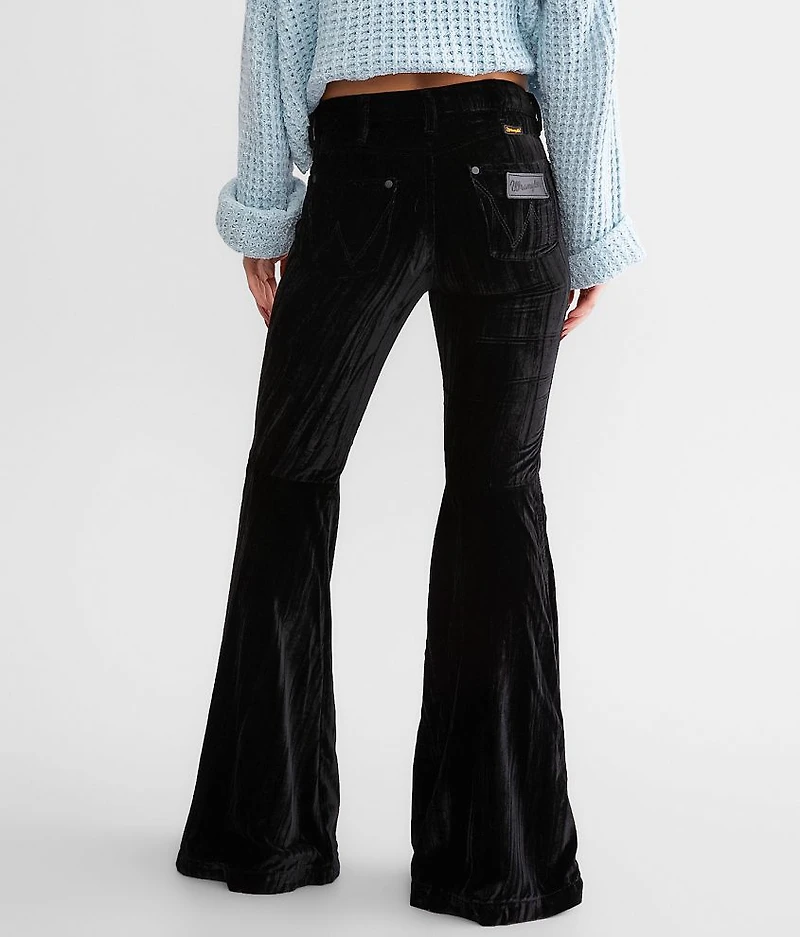 Retro High Rise Velvet Trumpet Flare Pant