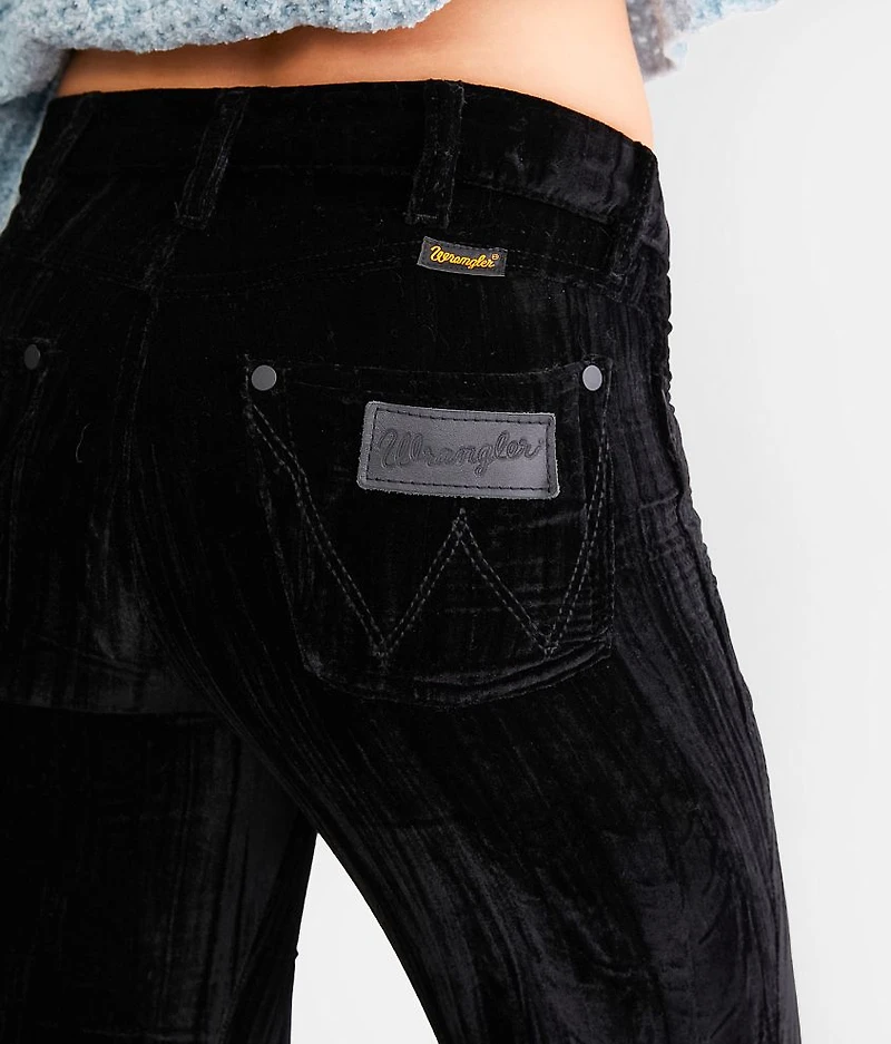 Retro High Rise Velvet Trumpet Flare Pant
