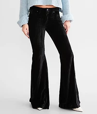 Retro High Rise Velvet Trumpet Flare Pant