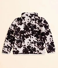 Girls - Cow Print Sherpa Pullover
