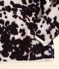 Girls - Cow Print Sherpa Pullover