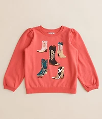 Girls - Western Boots Pullover