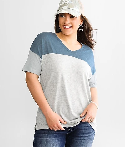 Pieced Color Block T-Shirt