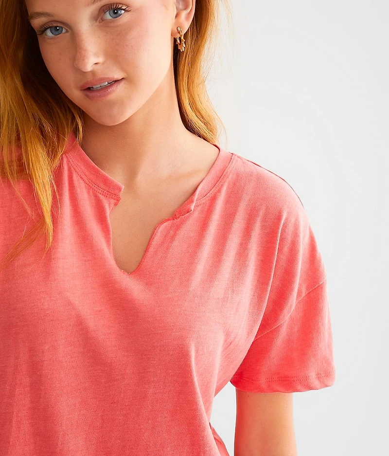 Split Neck T-Shirt