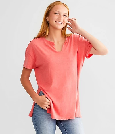 Split Neck T-Shirt