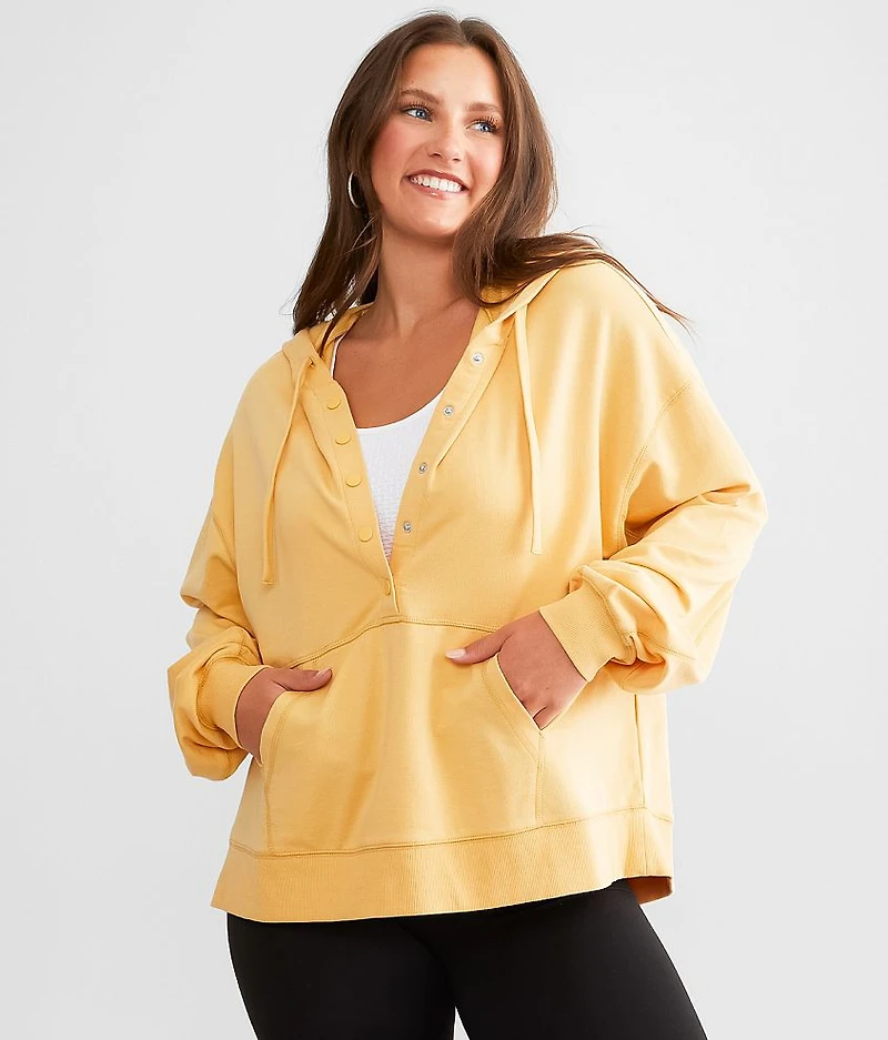 Janelle Hooded Henley Pullover