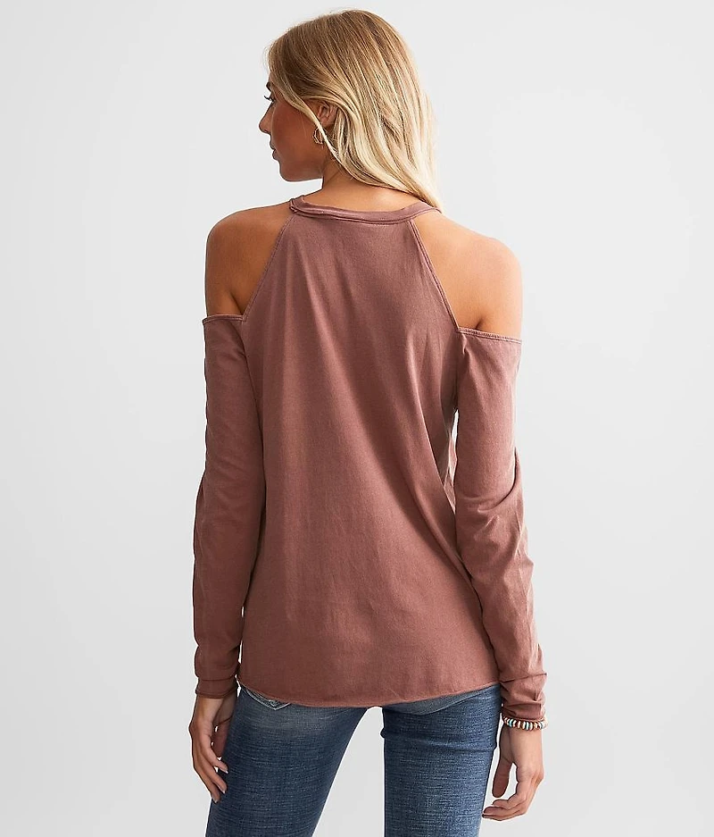 Rosette Cold Shoulder Top