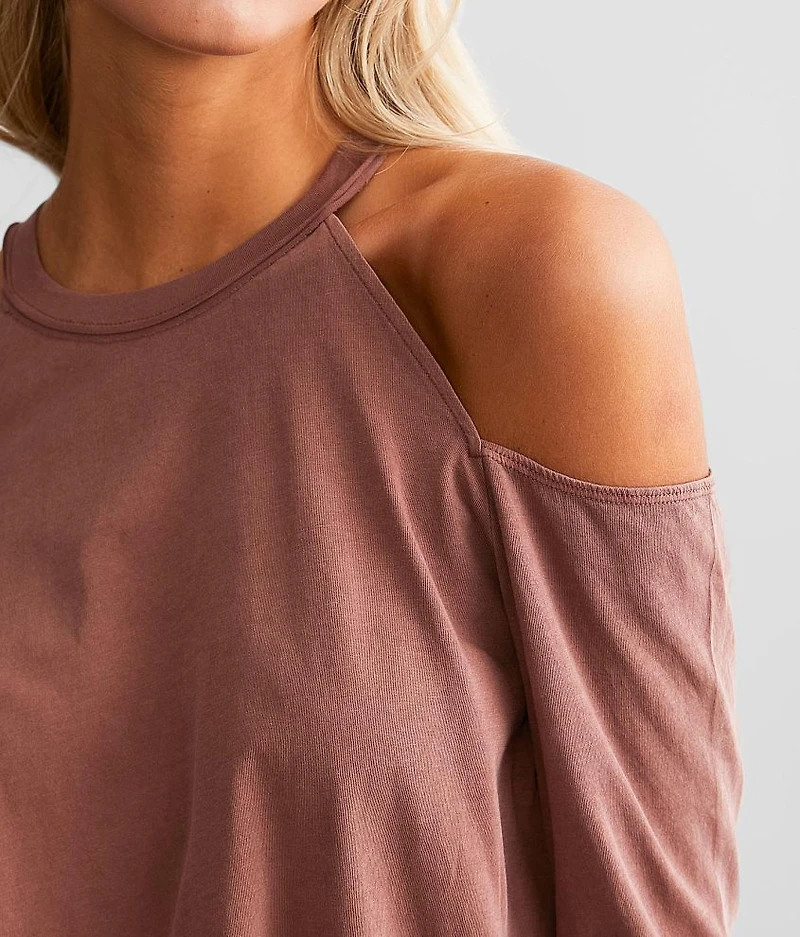 Rosette Cold Shoulder Top