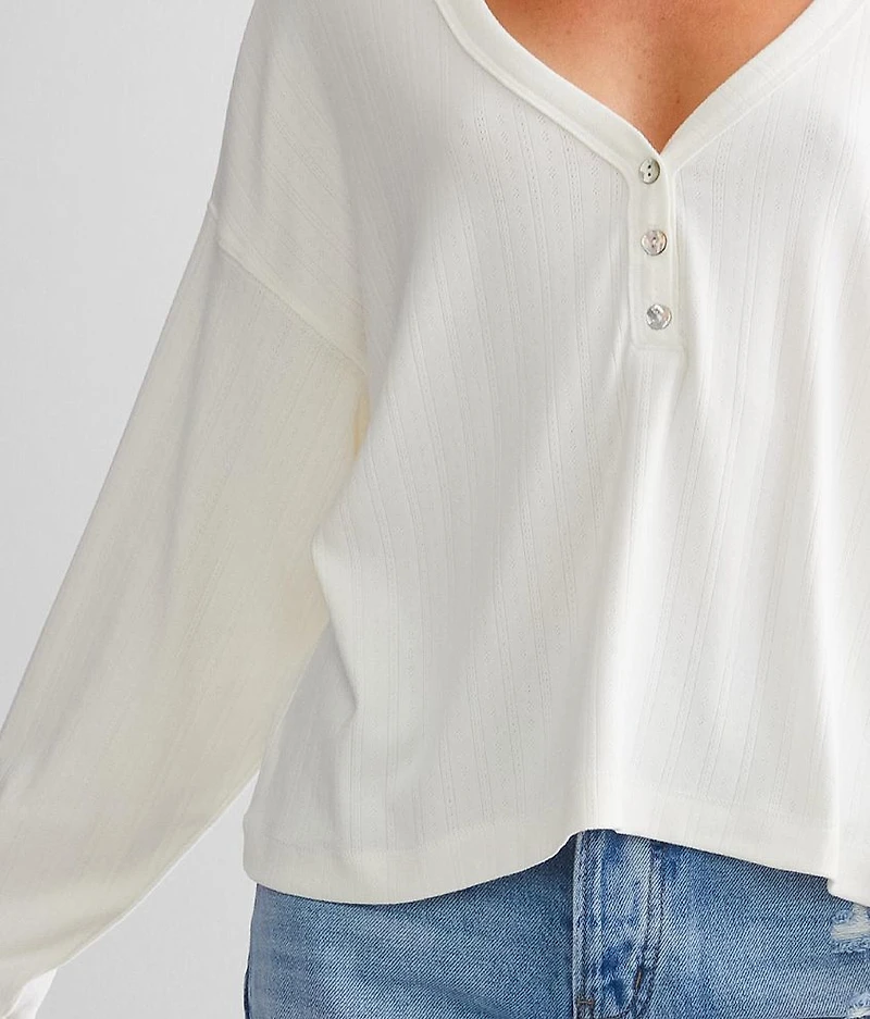 Ginger Pointelle Henley