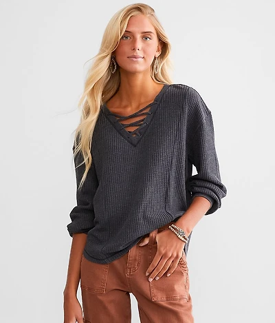 Audrey Waffle Knit Top