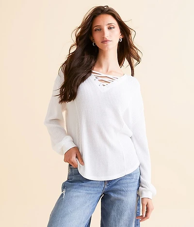 Audrey Waffle Knit Top