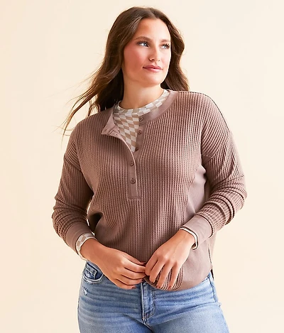 Ella Waffle Knit Henley