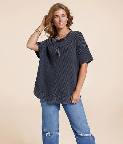 Lucy Waffle Henley