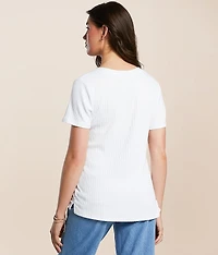 Silky Ribbed Knit Top