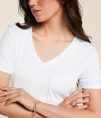 Silky Ribbed Knit Top