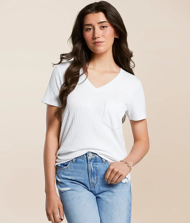 Silky Ribbed Knit Top
