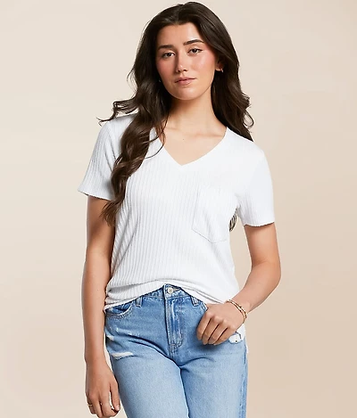 Silky Ribbed Knit Top
