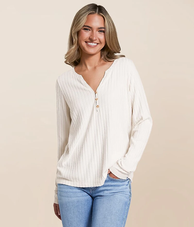 Josie Silky Ribbed Henley