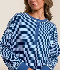 Pia Striped Henley Pullover
