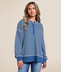 Pia Striped Henley Pullover