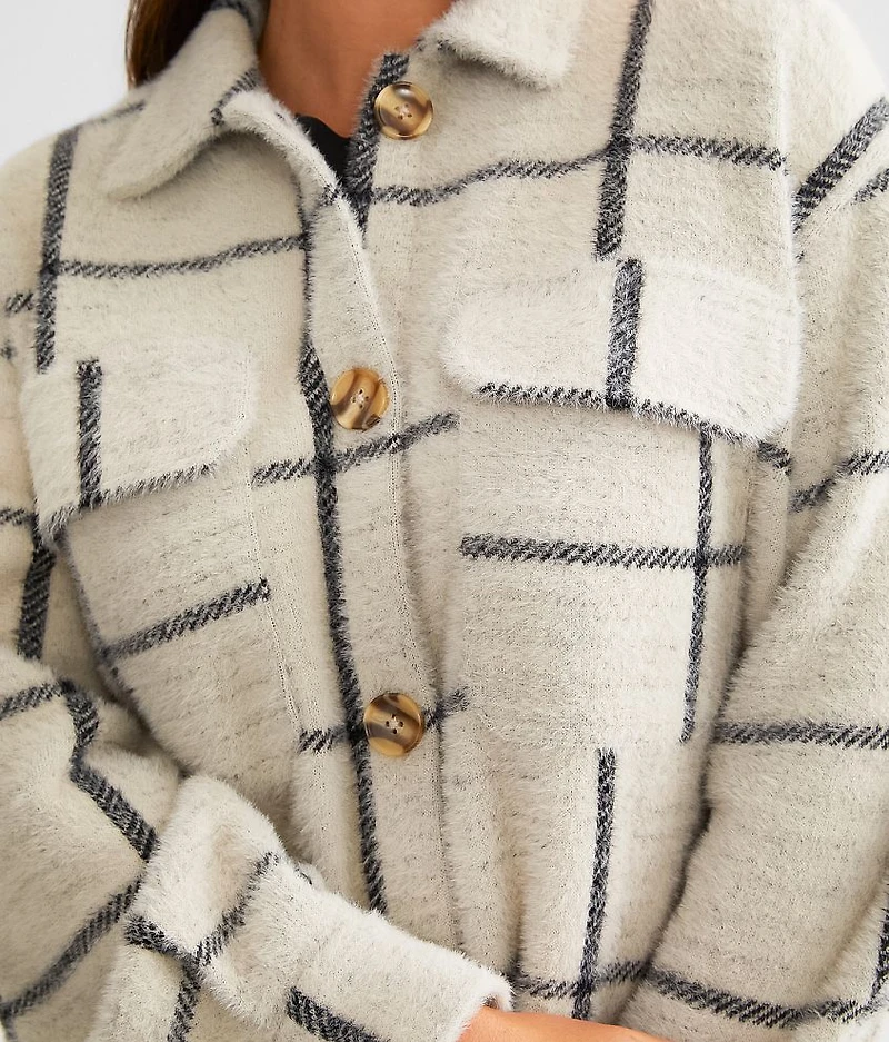 Eyelash Plaid Shacket