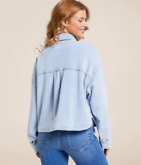 All Day Knit Denim Cropped Jacket