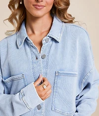 All Day Knit Denim Cropped Jacket