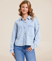 All Day Knit Denim Cropped Jacket