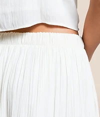 Nicoline Crinkle Satin Midi Skirt