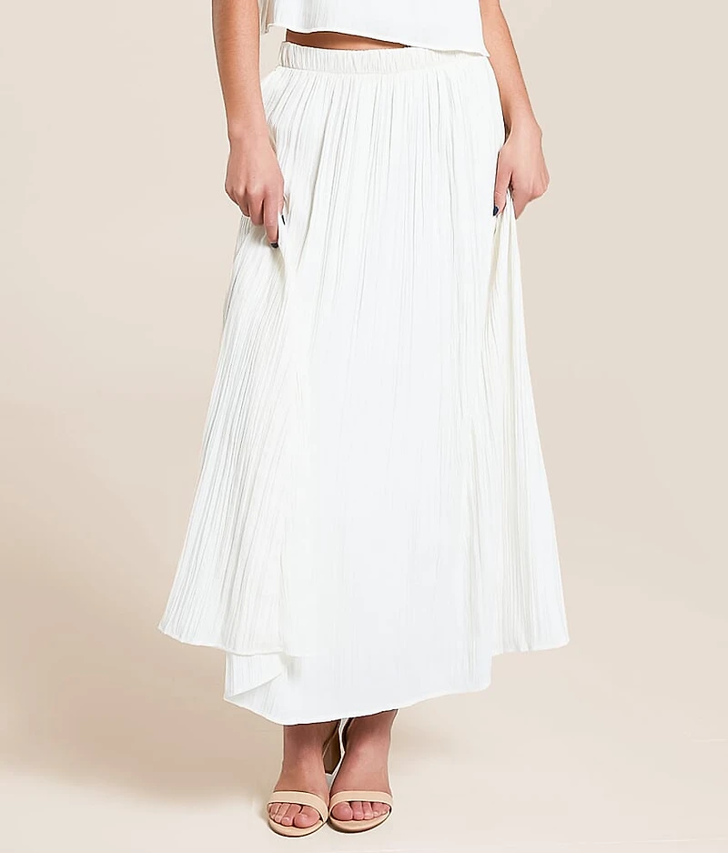 Nicoline Crinkle Satin Midi Skirt