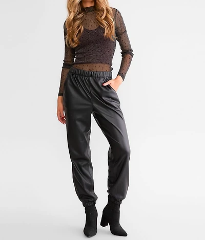 Lenora Faux Leather Jogger