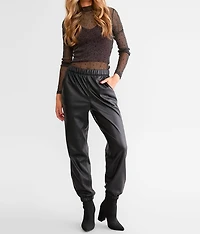 Lenora Faux Leather Jogger